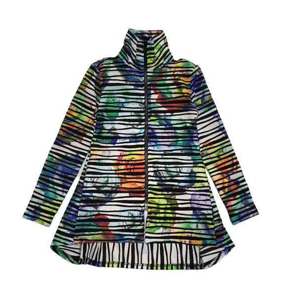 Joseph Rilkoff Multicoloured Stripe Zip Sweatshirt UK Women's Size M K678
