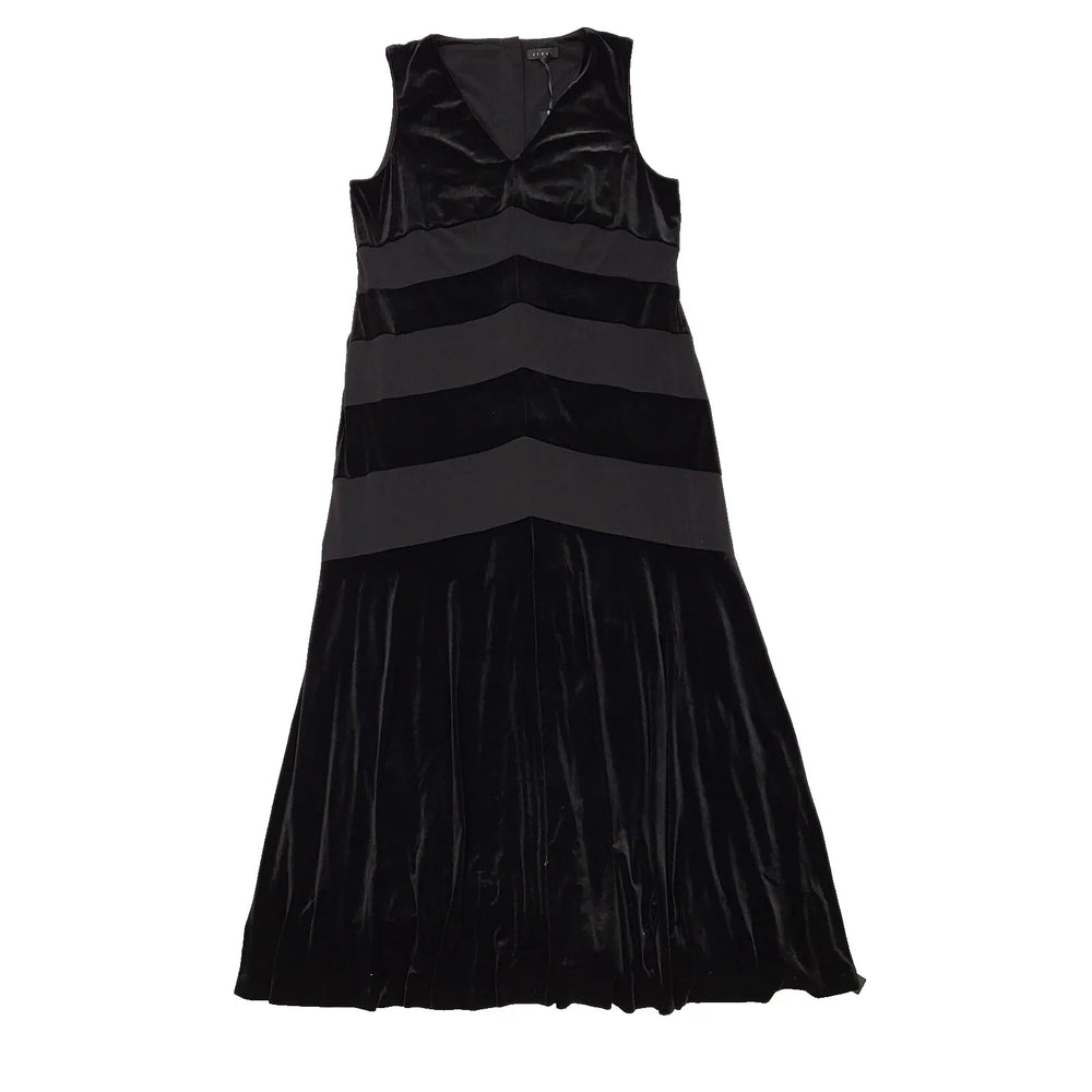 Debenhams Debut Black Velvet Rebecca Chevron Velvet Dress BNWT UK 22 L359