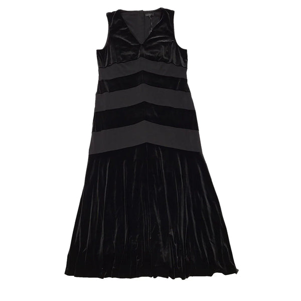 Debenhams Debut Black Velvet Rebecca Chevron Velvet Dress BNWT UK 22 L359