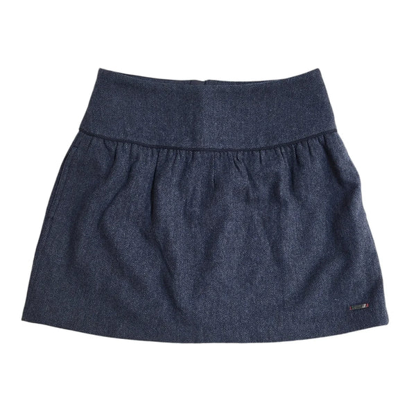 Superdry Navy Blue Wool Blend Zip Mini Skirt Uk Women's Size S W26 EE995