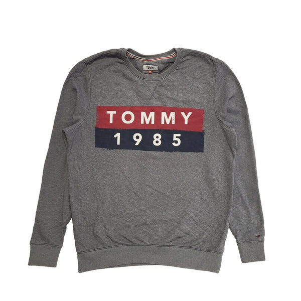 Tommy Hilfiger Grey Large Sleeve Crew Neck Casual Sweatshirt UK Men's 2XL K12