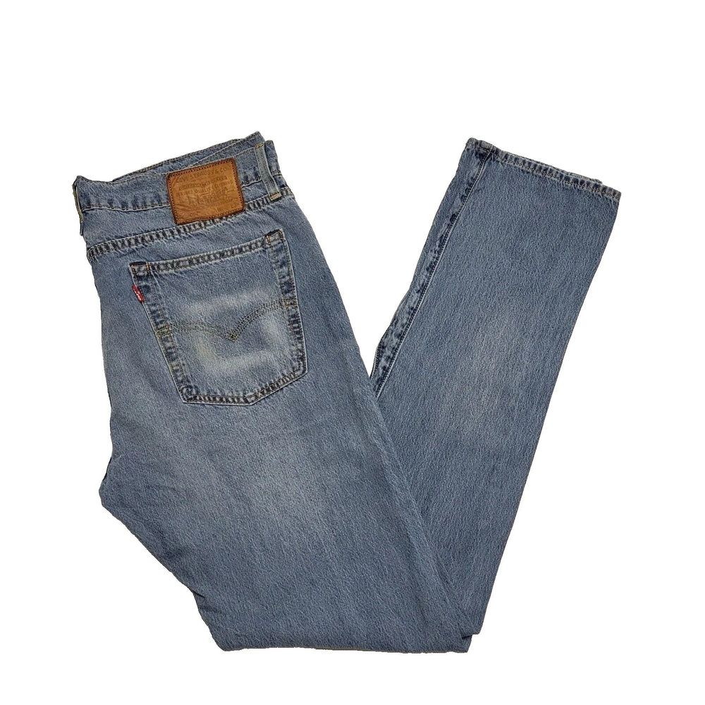 Levi's Faded Blue Straight Leg Zipped Fly Denim Jeans Uk Men's L W34 L34 K703