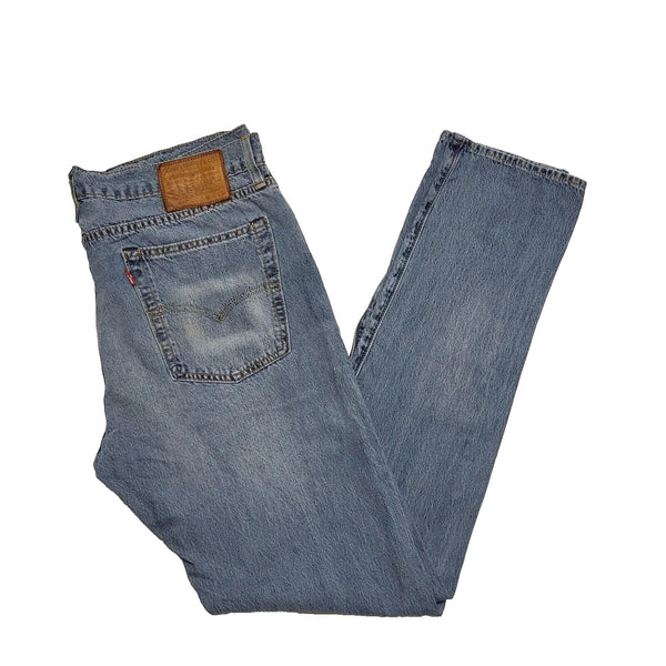 Levi's Faded Blue Straight Leg Zipped Fly Denim Jeans Uk Men's L W34 L34 K703