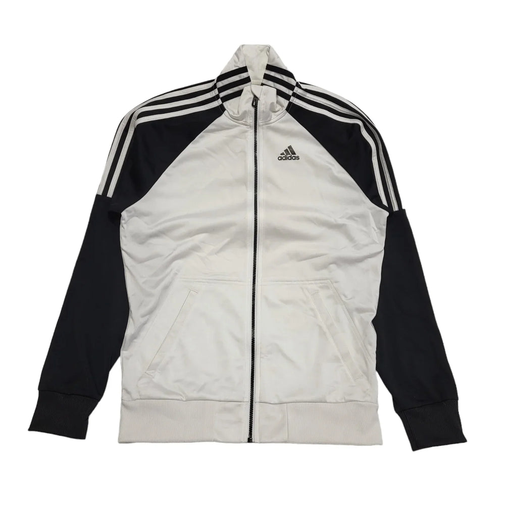 Adidas White Black Zipped Tracksuit Top Women's uk 10-12 eu 38/40 H447