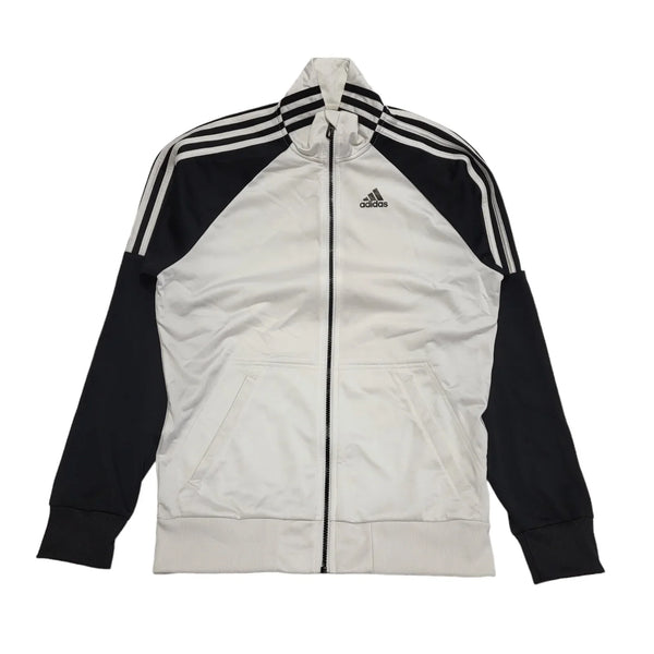 Adidas White Black Zipped Tracksuit Top Women's uk 10-12 eu 38/40 H447