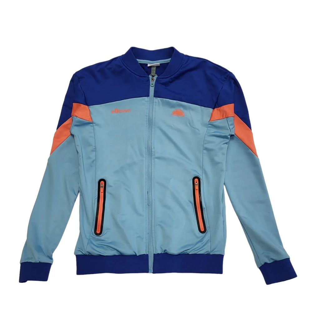 Ellesse Blue & Orange High Neck Tracksuit Top/Jacket Uk Women's Size 10 CC796
