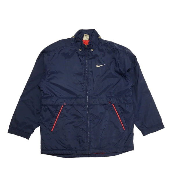 Nike 90s Vintage Navy Blue Zip Up Windbreaker Jacket UK Men's Size XL