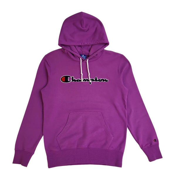 Champion Sports Hoodie Purple Drawstring 90's Vintage UK Men's Size M