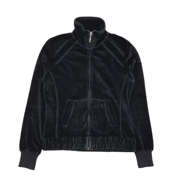 Champion  Y2K Black Full Zip Velour Tracksuit Jacket Women's UK Size Small
