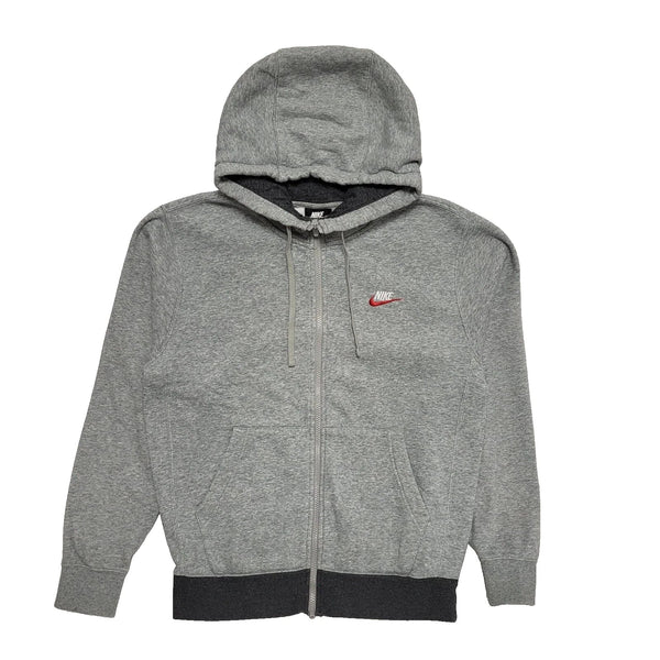 Nike Sweatshirt Hoodie Grey Zipped Drawstring Uk Men's Size S L226