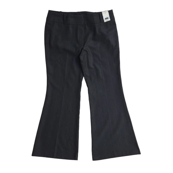 Next Vintage 90's Black Striped Flared Trousers BNWT UK Women's Size 14 W33 L28