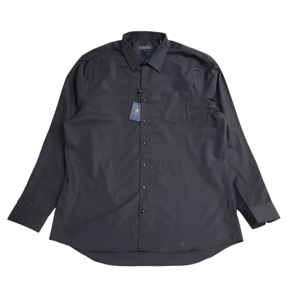 Alexandre Black Slim Fit Long Sleeve Shirt Mens UK XXL EE372