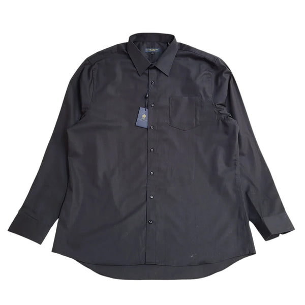 Alexandre Black Slim Fit Long Sleeve Shirt Mens UK XXL EE372