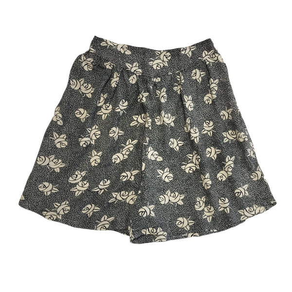 Vintage 90's Black & White Floral High Waist Shorts Womens UK 10 W28