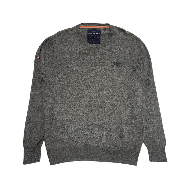 Superdry Knitewear Grey L/Sleeve Crew Neck Casual Jumper Men's UK 2XL EU 60 K355