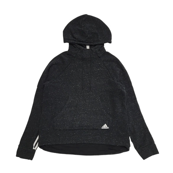 Adidas Charcoal Drawstring L/Sleeve Sweatshirt Hoodie Women's M eu 38 H353
