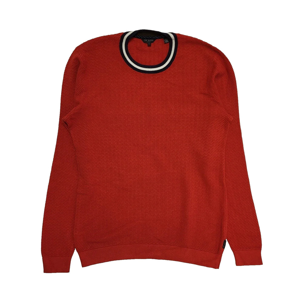 Ted Baker Red Crew Neck Viscose Jumper Uk Men's Size Medium L369