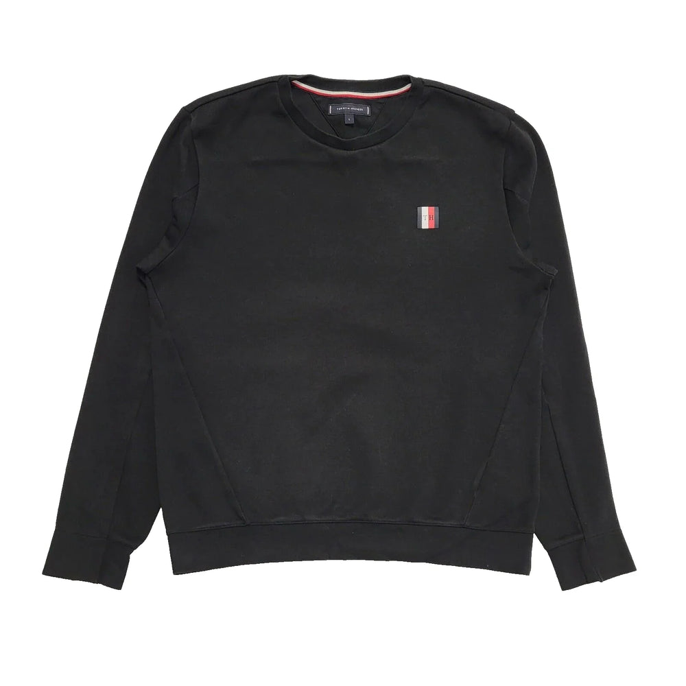 Tommy Hilfiger Black Crew Neck L/Sleeve Casual Sweatshirt UK Men's L K987