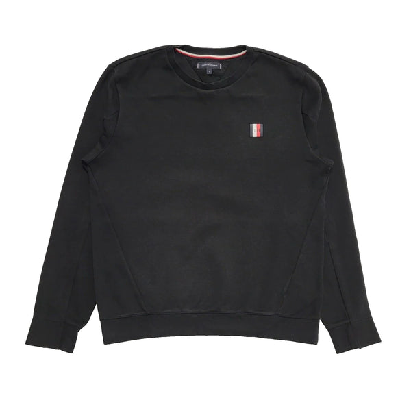 Tommy Hilfiger Black Crew Neck L/Sleeve Casual Sweatshirt UK Men's L K987