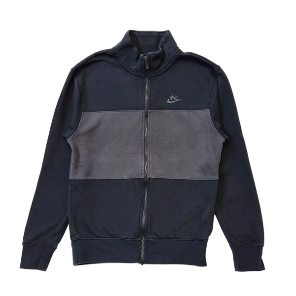 Nike Black Grey Zipped Sports Tracksuit Top Uk Men's Extra Small G454