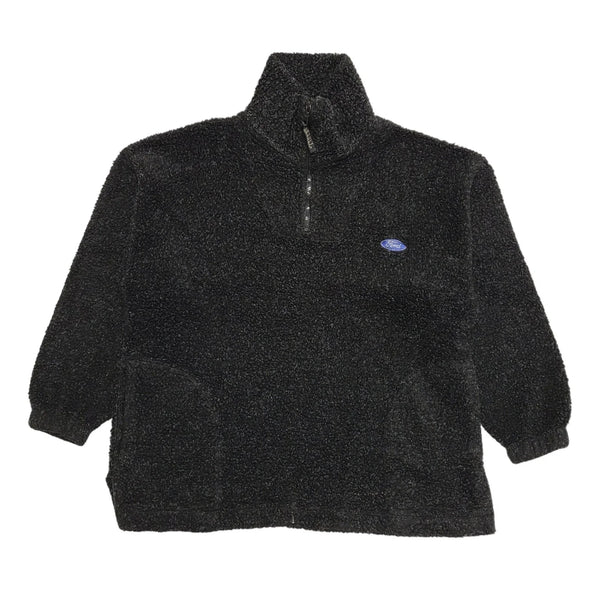 Result Ford Vintage 90's 1/4 Zip Sherpa Fleece Black Mens UK Size L