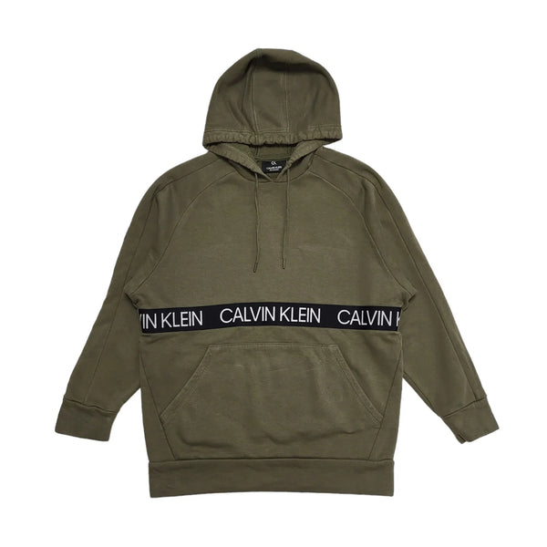 Calvin Klein Hoodie Green Drawstring Sports Mens UK Size XS BB565