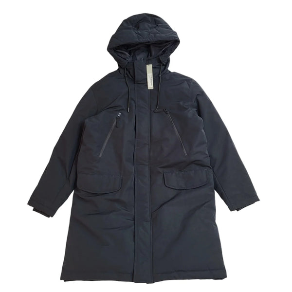 Red Herring Black Hooded Wadded Parka coat Uk Men's Size S Bnwt EE301