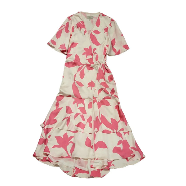 Coast White Pink Floral Wrap Dress Uk Women's Size 12 CC148