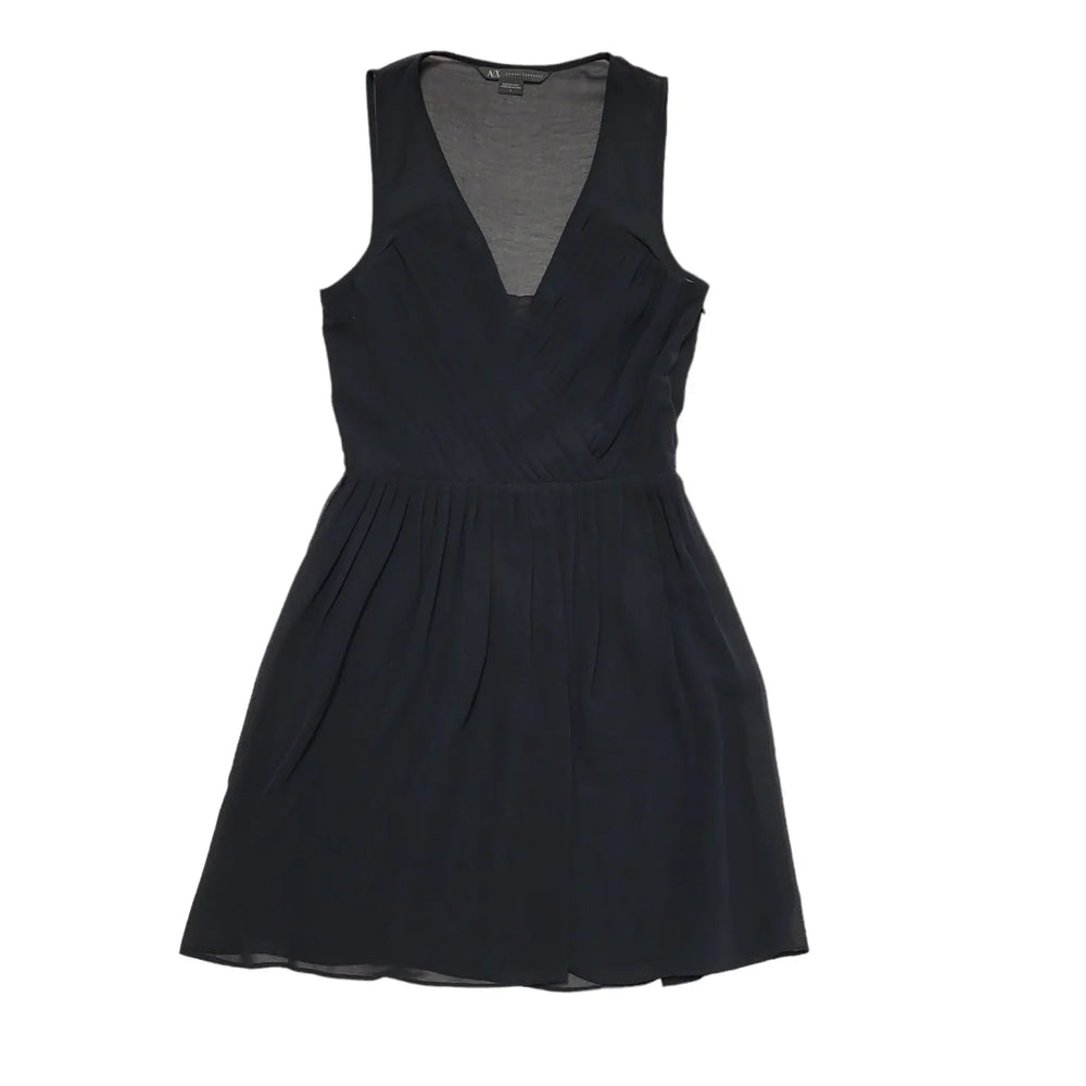 Armani Exchange Black V-Neck Evening Formal Dress UK Women's 2 K896