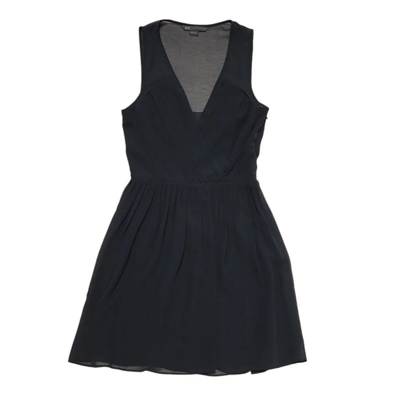 Armani Exchange Black V-Neck Evening Formal Dress UK Women's 2 K896