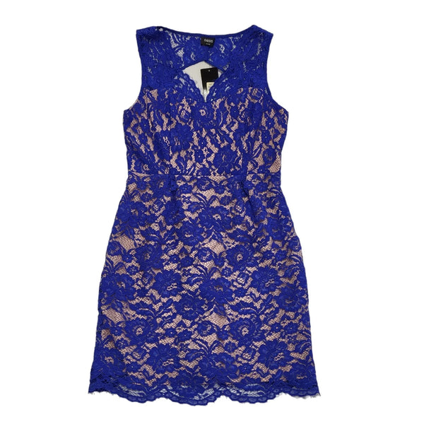 Oasis Blue Pink Lace Floral Sleeveless Dress Uk Women's Size 14 Bnwt DD93