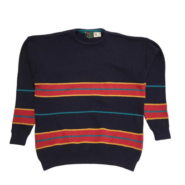 Abercrombie & Fitch 90's Blue & Red Striped Jumper Mens UK XL