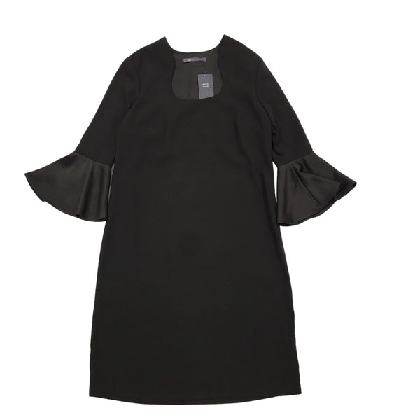M&S Black 3/4 Sleeve Shift Dress Uk Women's 6 Bnwt BB972