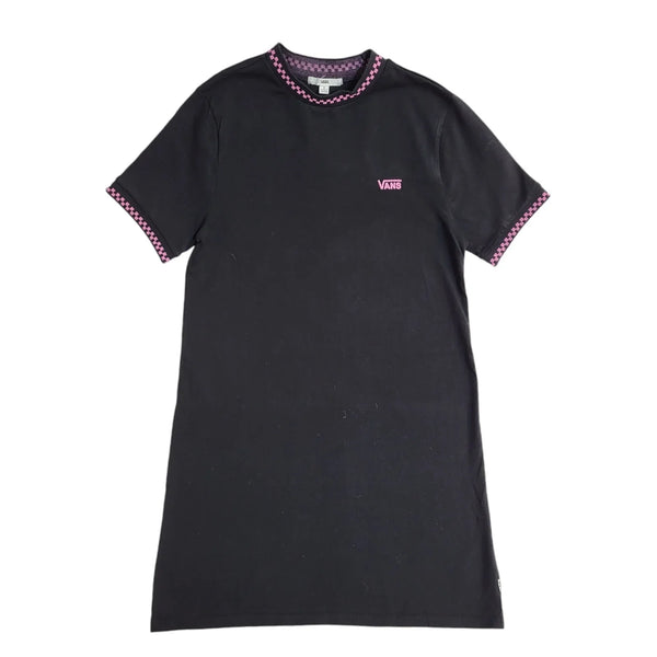 Vans Black Short Sleeve Round Neck Long T-Shirt UK Women's Size Small EE986