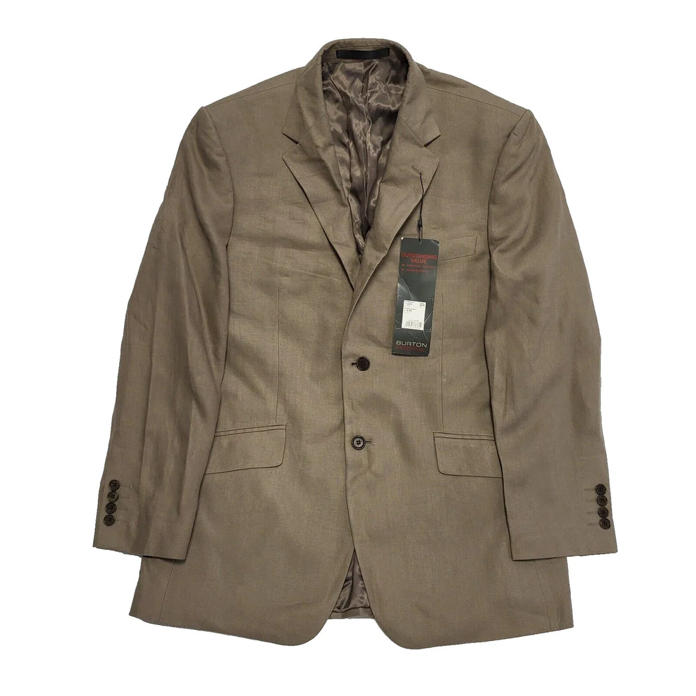 Burton Essentials Brown Linen Collared Suit Blazer Jacket BNWT Men's M 40R K97