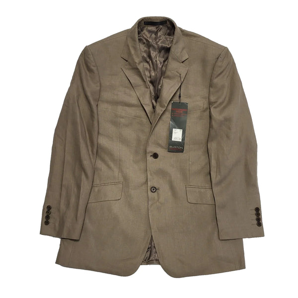 Burton Essentials Brown Linen Collared Suit Blazer Jacket BNWT Men's M 40R K97