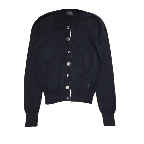 Armani Jeans Navy Blue Round Neck Button Cardigan Women's Uk S 8 H607