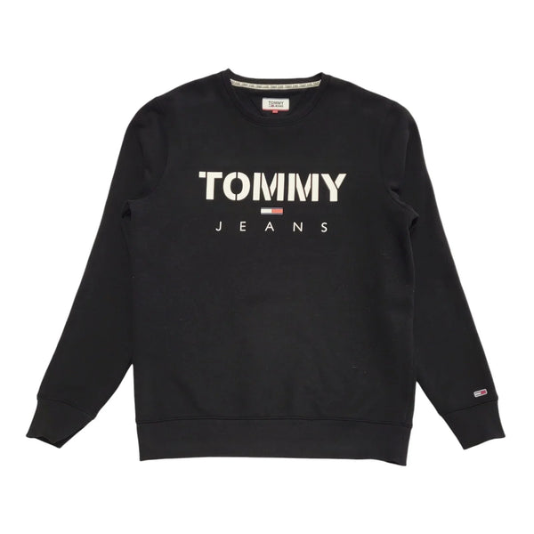 Tommy Jeans Black Crew Neck Casual Sweatshirt UK Men's Size L DD399
