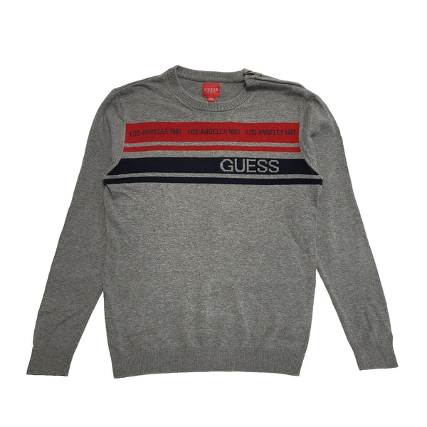 Guess LA Grey L/Sleeve Crew Neck Casual Jumper Men's UK S EU 46 K357