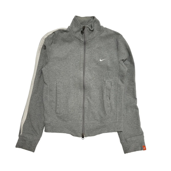Nike Grey White Zipped Long Sleeve Sweatshirt Tracksuit Top uk Women's L 12 H751