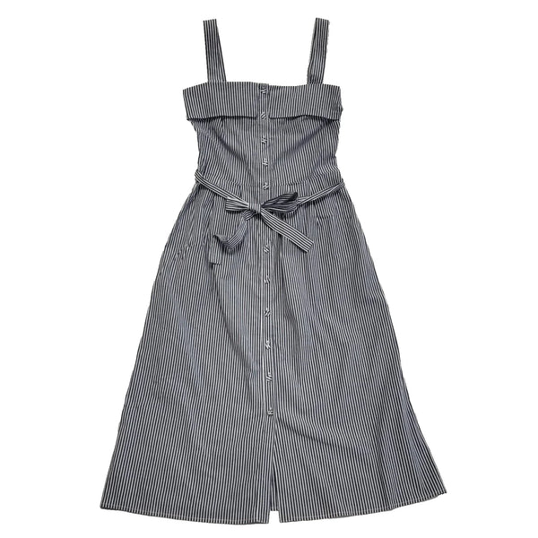 Oasis Grey White Striped Sleeveless Casual Dress Uk Women's Size 8 L682