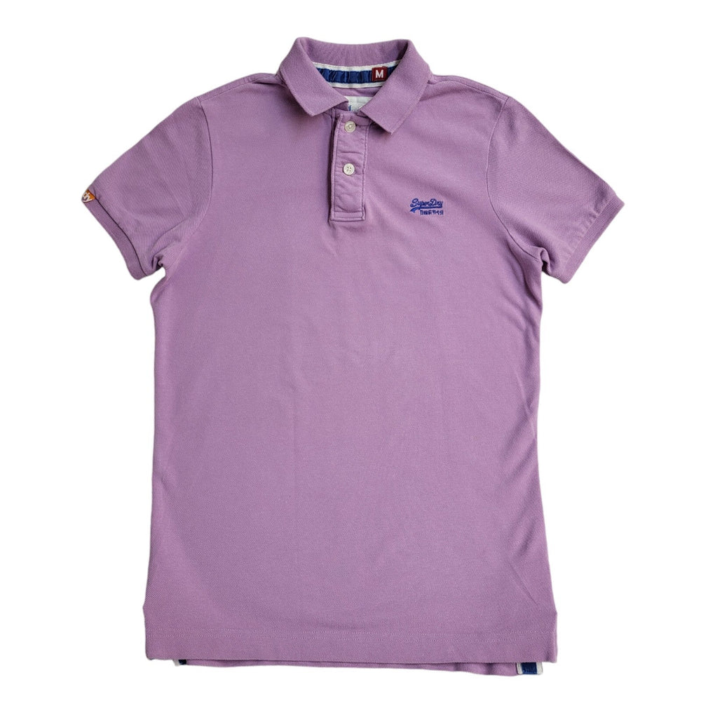 Superdry Polo Shirt Lilac Short Sleeve Mens Size UK M EE363