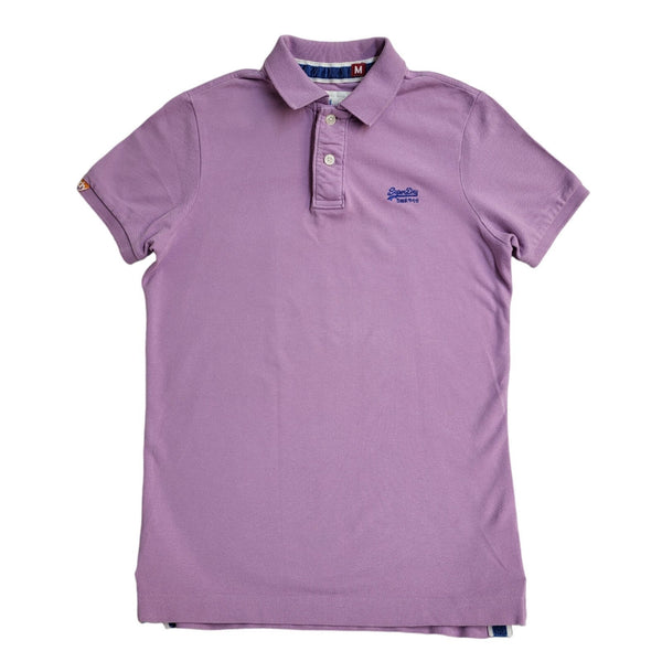 Superdry Polo Shirt Lilac Short Sleeve Mens Size UK M EE363