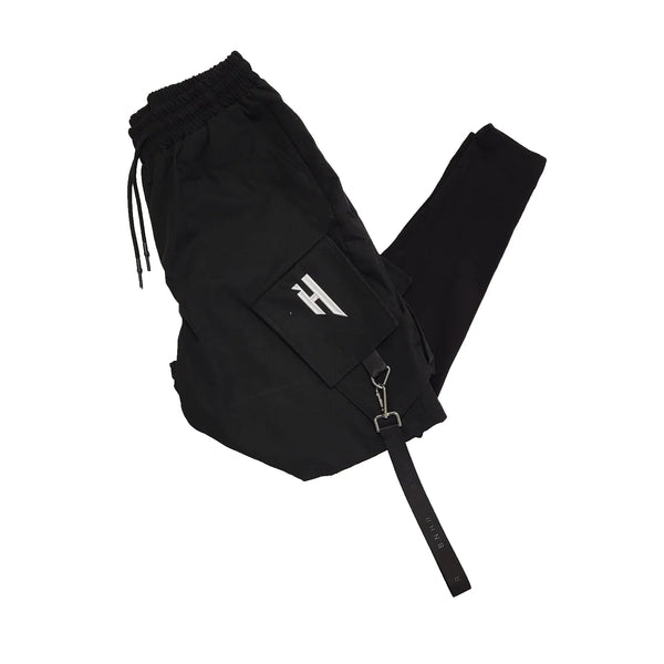 Ban Nan Harbour Black Skinny Cotton Drawstring Trousers UK Men's S W30 L27 K110