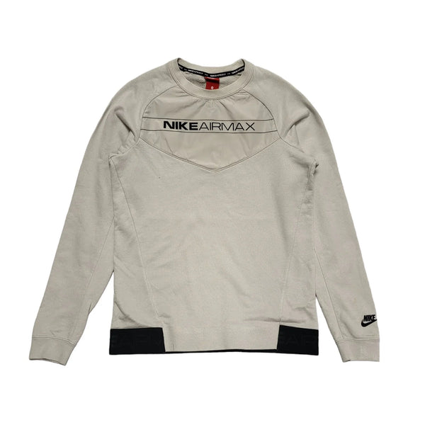Nike Air Max White Crew Neck Long Sleeve Sports Sweatshirt Womens UK S CC487