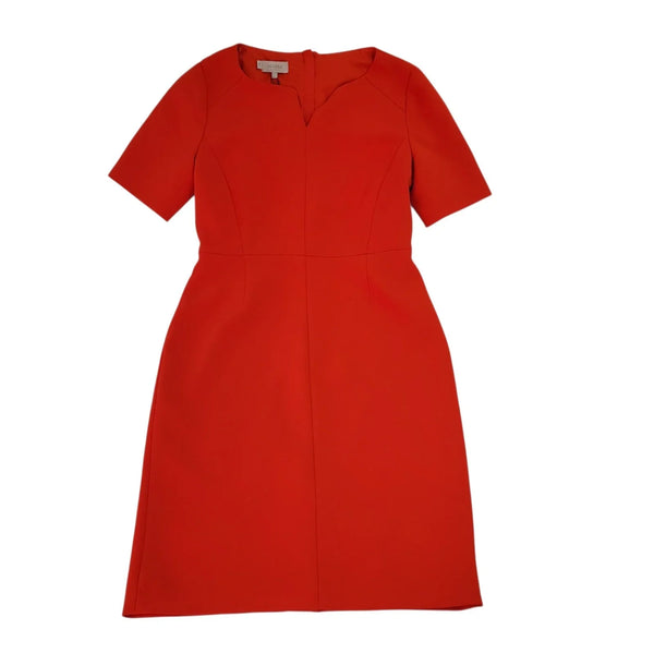 Hobbs Wren Dress Flame Orange Pencil Women's Size L 12 Bnwt L910