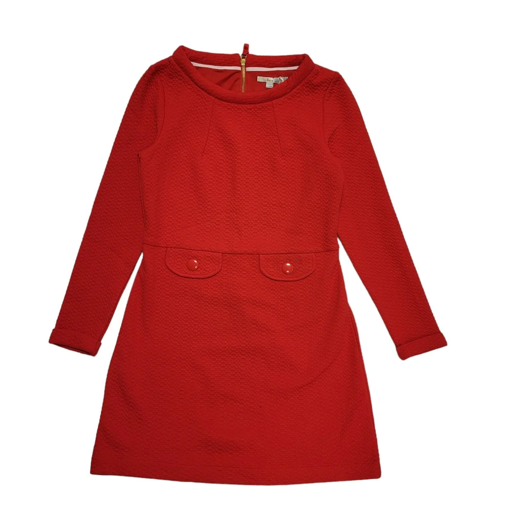 Boden Red Long Sleeve Summer Dress UK Women's L 12 Bnwt K900