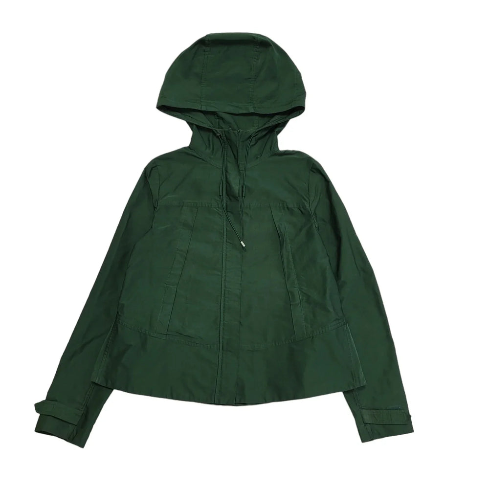 Lands' End Green Zipped Hooded Jacket Uk Women's Size 10 CC695