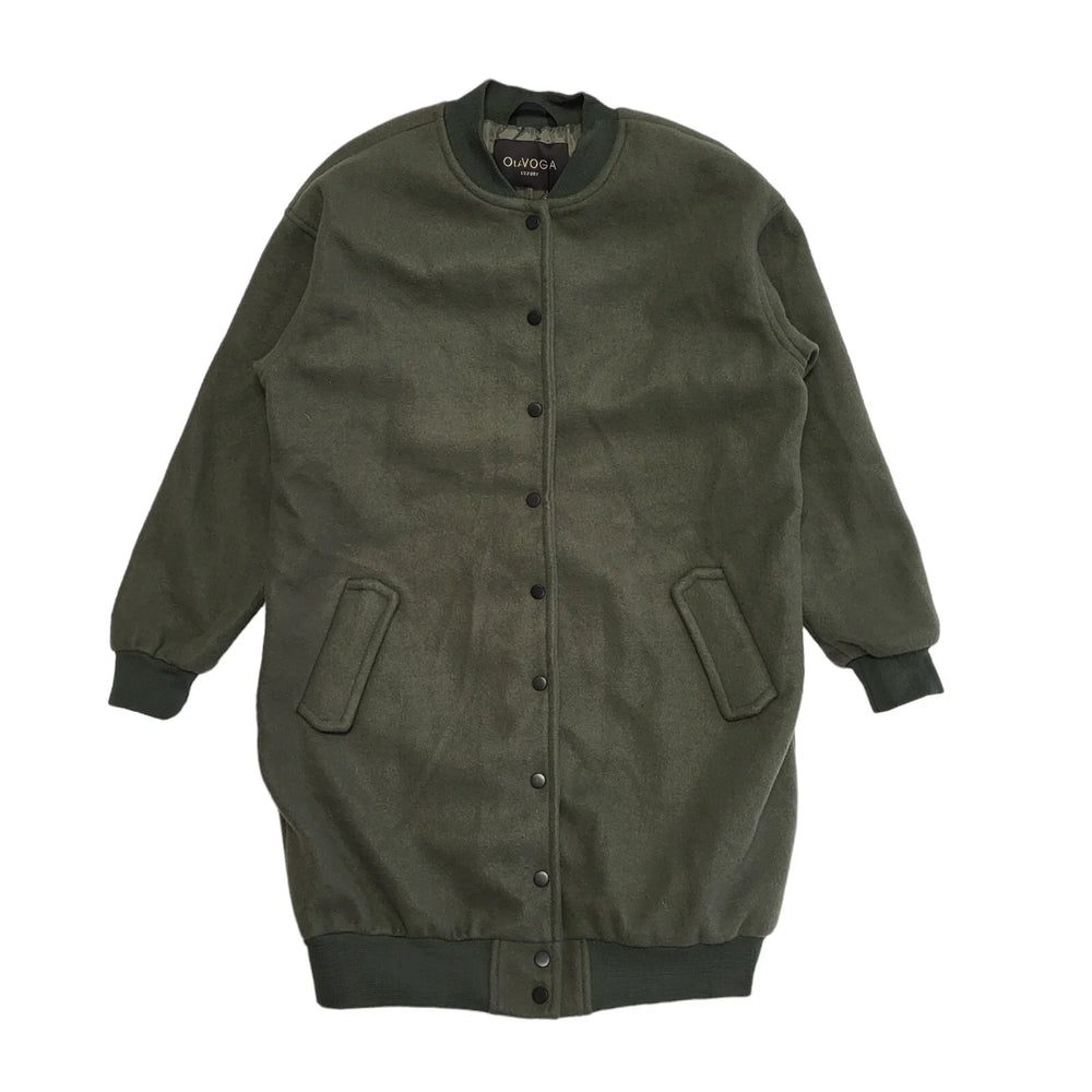 Olavoga Green Snap Fasten Bomberka Coat Uk Women's Size 18/20 BB659