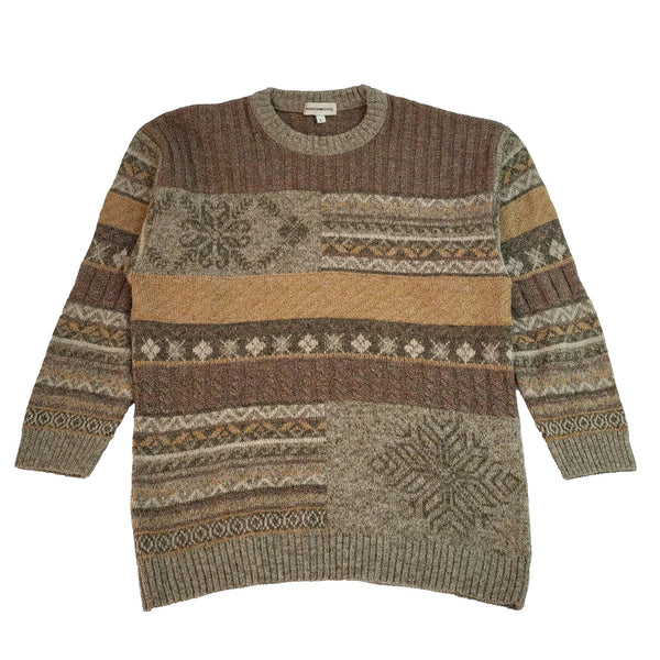 Northwood Vintage 90's Brown Abstract Jumper UK Men's Size L